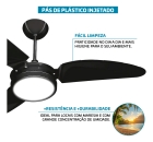 Ventilador De Teto Resistente A Maresia Pás De Policarbonato Preto/preto Led 3000k Maris Beltempo