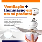 Ventilador De Teto Cor Branca Com Lâmpada Silencioso 6 Pás Com Controle Remoto Para Bocal - Dax Ilumine