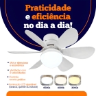 Ventilador De Teto Cor Branca Com Lâmpada Silencioso 6 Pás Com Controle Remoto Para Bocal - Dax Ilumine