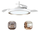 Ventilador Dourado Pás Retrátil Controle Remoto Led 3 Cores Estrutura Branco Pás Transparente Diâmetro 39.5 Cm Material Das Pás Acrílico