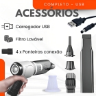 Mini Aspirador De Pó Portátil Recarregável Soprador Usb Automotivo 3em1 Sem Fio Premium Vácuo Limpeza Carro Multifuncional Casa Verde Cinza