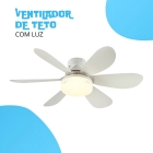Ventilador Teto Com Luz Integrada Ventilador Teto Silencioso 6 Pás Facil Instalação Com Controle