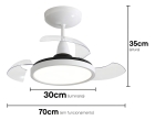 Ventilador De Teto Aliseu Retrátil Mid Branco Diâmetro 70 Cm Quantidade De Pás 3