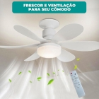 Ventilador De Teto Silencioso De 3 Modos Com Lâmpada Embutida Com Controle Facil Instalação No Bocal Lampada 60w Tippi