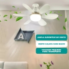 Ventilador De Teto Silencioso De 3 Modos Com Lâmpada Embutida Com Controle Facil Instalação No Bocal Lampada 60w Tippi