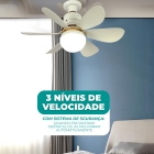Ventilador De Teto Silencioso De 3 Modos Com Lâmpada Embutida Com Controle Facil Instalação No Bocal Lampada 60w Tippi