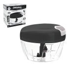 Processador E Triturador De Alimento Manual Com 3 Lâminas Cor Preto