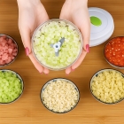 Processador E Triturador De Alimento Manual Com 3 Lâminas Cor Preto