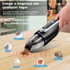 Mini Aspirador de Pó Portátil Sem Fio para Carro e Casa, 14000Pa, Leve 1,2 Lbs, Luz LED, Motor Sem Escova, Uso Pet e Interno