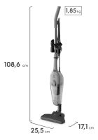 Aspirador De Pó Vertical Com Fio Portátil De Mão 2 Em 1 1500w De Potência Com Cabo Elétrico De 6 Metros Com Filtro Hepa Electrolux STK16 Cinza