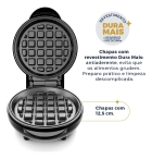 Mini Máquina de Waffle BWM01A 550W com Chapas Antiaderentes Preta Britânia