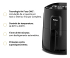 Fritadeira Air fryer philco 5,5l redstone 1500w Preto