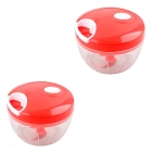 Processador E Triturador De Alimento Manual Com 3 Lâminas Co Cor Vermelho