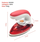 Mini Ferro De Passar A Vapor - Vermelho Lar Das Fitas