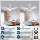 Ventilador De Teto Rústico 36 " Com Luz Led E Controle Remoto, 3 Pás, 6 Velocidades, 3 Cores De Luz Ajustáveis, Silencioso