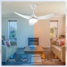 Ventilador De Teto Rústico 36 " Com Luz Led E Controle Remoto, 3 Pás, 6 Velocidades, 3 Cores De Luz Ajustáveis, Silencioso