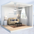 Ventilador De Teto Rústico 36 " Com Luz Led E Controle Remoto, 3 Pás, 6 Velocidades, 3 Cores De Luz Ajustáveis, Silencioso