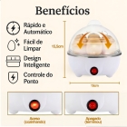 Cozedor De Ovos Portátil Elétrico Automático Cozinha A Vapor Cor Branco Maquina Portatil