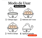 Cozedor De Ovos Portátil Elétrico Automático Cozinha A Vapor Cor Branco Maquina Portatil