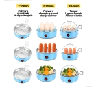 Cozedor De Ovos Portátil Elétrico Automático Cozinha A Vapor Cor Branco Maquina Portatil