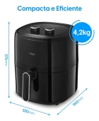 Fritadeira Air Fryer Elgin 5l 1500w 110v Preto