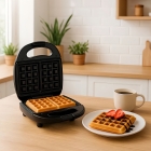 Sanduicheira Grill Elétrica Multifuncional Antiaderente 3 Em 1 Rosquinhas Waffle Assados Cor Preto