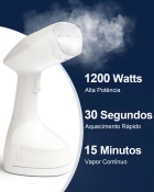 Passadeira a Vapor Port&aacute;til 1500W Vaporizador de Roupas com Tanque 250ml Cabo 1,5m Vapor 20ml/min Temperatura 100&deg; a 160&deg;C Vertical R&aacute;pida