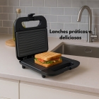 Sanduicheira Eletrica Grill 110v 2 Em 1 Preto /inox 750w Antiaderrente Com Trava Para Lanche Omelete Crepioca Sanduiches Prático Gourmet