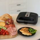 Sanduicheira Eletrica Grill 110v 2 Em 1 Preto /inox 750w Antiaderrente Com Trava Para Lanche Omelete Crepioca Sanduiches Prático Gourmet