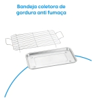 Churrasqueira Elétrica Portátil Grill Sem Fumaça Para Apartamento Casa 127v Com Controle De Temperatura 1500w Cor Preto - Tecnoneel