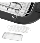 Churrasqueira Elétrica Portátil Grill Sem Fumaça Para Apartamento Casa 127v Com Controle De Temperatura 1500w Cor Preto - Tecnoneel