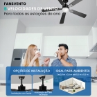 Ventilador De Teto Com Luz E Controle, Motor Dc Silencioso, 5 Pás, 6 Velocidades, Pás Reversíveis, Estilo Rústico Moderno, Preto E Madeira De Pêssego