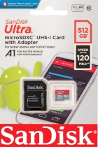 Memoria Micro SD Sandisk Ultra Microsd Uhs-I com Adaptador 150 MB/s 512 GB - SDSQUAC-512