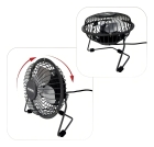 Ventilador De Mesa Forte Metal Portátil Preto Mini Usb 4 Pás