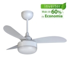 Ventilador De Teto Ventisol Fenix Inverter Com controle Estrutura Branco Pás Branco Diâmetro 960 mm Material das pás Plástico Quantidade de pás 3