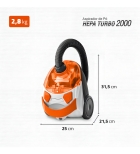 Aspirador De Pó Hepa Turbo 2000 Mondial Branco/laranja Ap-15