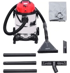 Extrator E Aspirador Profissional Inox 25l 1400w Worker Cor Prateado/Vermelho/Preto 127 V