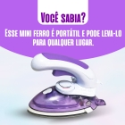 Mini Ferro De Passar Vertical Viagem Roxo