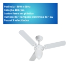 Ventilador De Teto Tron Pera New 3 Pás Branco Casa Apartamen Diâmetro 980 mm Frequência 60 Material das pás MDF