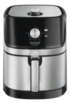 Fritadeira Air Fryer Dako 5 Litros Preto/inox Com Painel Analógico E Potência De 1700w 127V