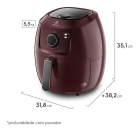 Fritadeira Elétrica Airfryer Family Efficient 5L Electrolux EAF51 Dark Red 127v