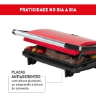 Grill Compact Uno 760W C/ Placas Anti Aderentes Vermelho - Arno
