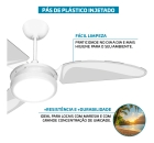 Ventilador De Teto Resistente A Maresia Pás De Policarbonato Branco/Transparente Led 3000k Maris Beltempo