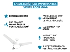 Ventilador De Teto P&aacute;s De Mdf Branco/Branco Led 6500k Maya Beltempo