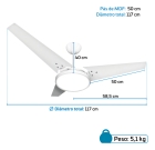 Ventilador De Teto P&aacute;s De Mdf Branco/Branco Led 6500k Maya Beltempo