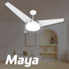 Ventilador De Teto P&aacute;s De Mdf Branco/Branco Led 6500k Maya Beltempo