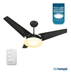 Ventilador de Teto Lustre Borda Infinita Pás MDF LED Amarelado 3000K Beltempo Mira