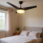 Ventilador de Teto Lustre Borda Infinita Pás MDF LED Amarelado 3000K Beltempo Mira