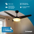 Ventilador de Teto Lustre Borda Infinita Pás MDF LED Amarelado 3000K Beltempo Mira