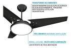 Ventilador De Teto Pás De Mdf Preto/Preto Led 6500k Maya Beltempo